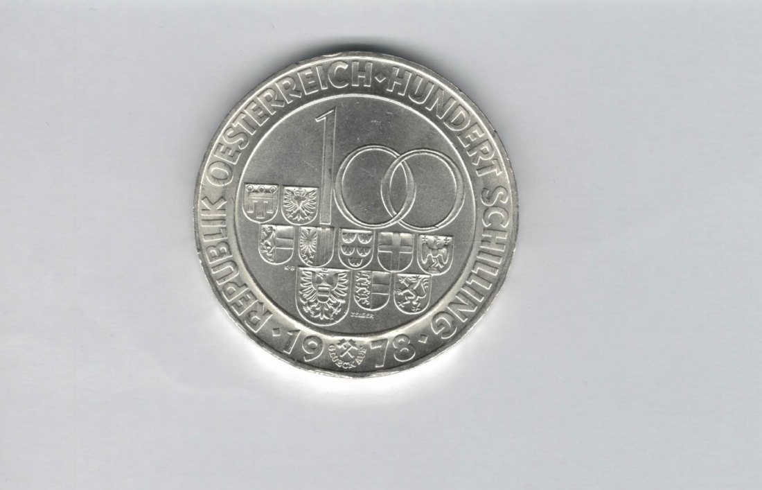  100 Schilling 1978 Arlberg Strassentunnel silber Österreich 2.Rep (01914/20)   