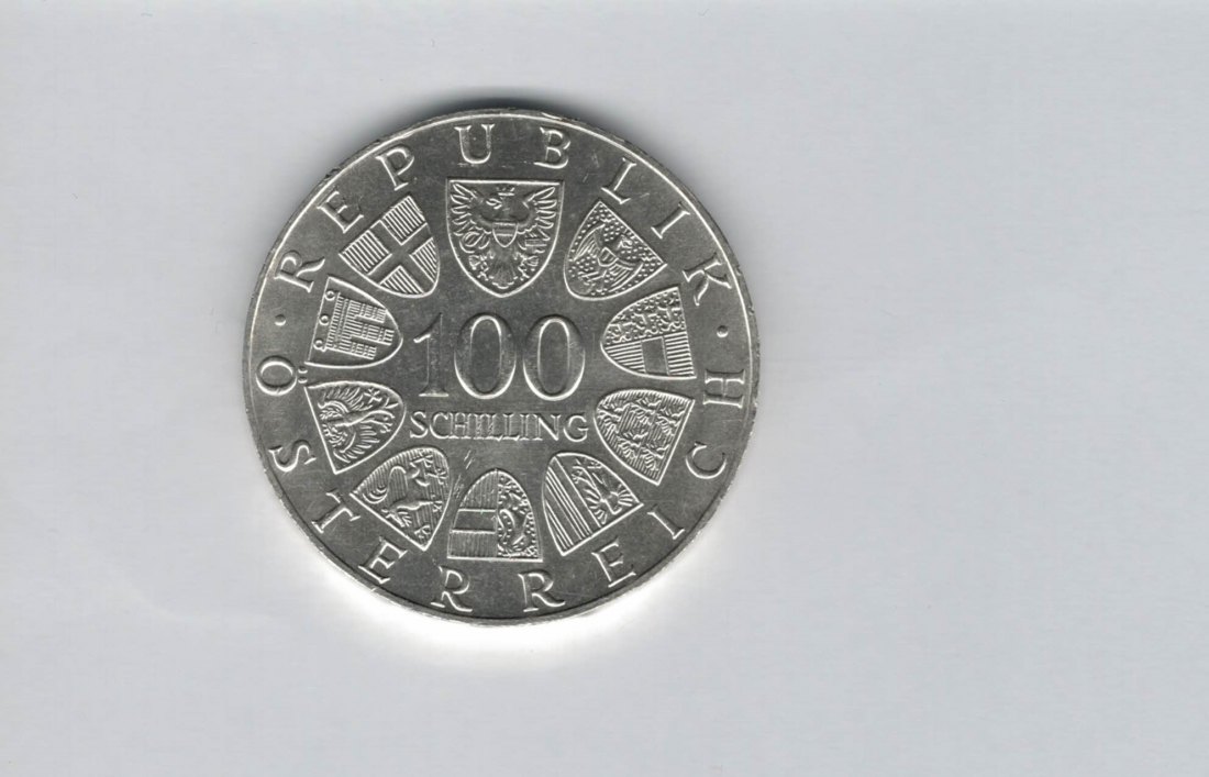  100 Schilling 1979 Internationales Zentrum Wien Uno City silber Österreich 2.Rep (01914/23)   