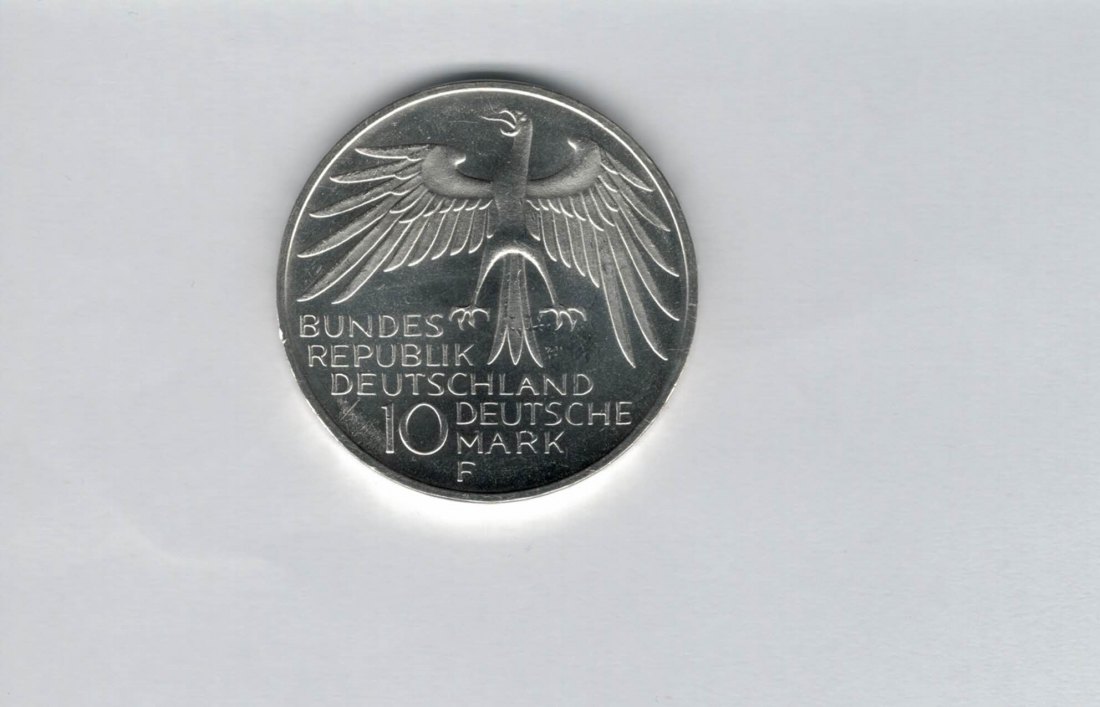  10 Mark 1972 F Stadion Deutschland BRD á9,68g fein silber Spittalgold9800 (04603   