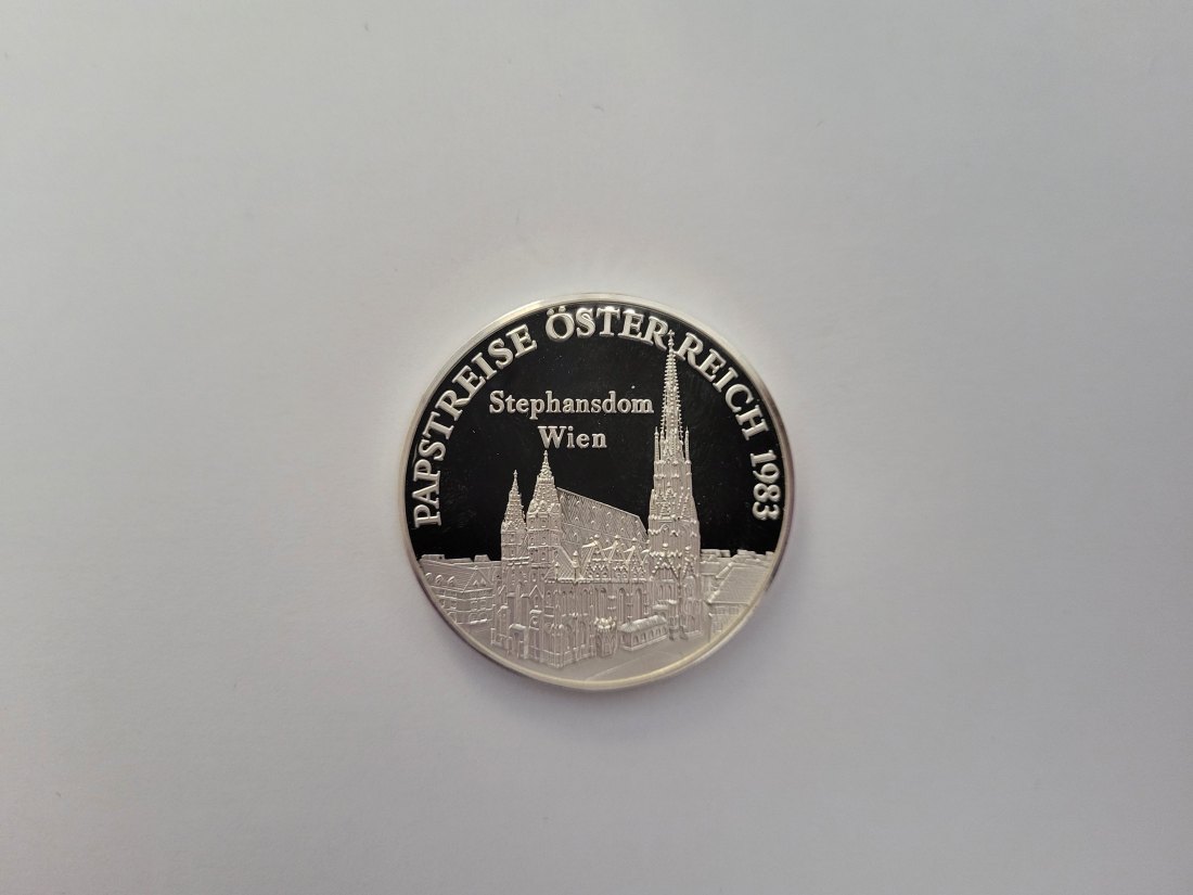  Silbermedaille Papstreise Stephansdom Wien silber 925/24g Österreich Spittalgold9800 (3469   