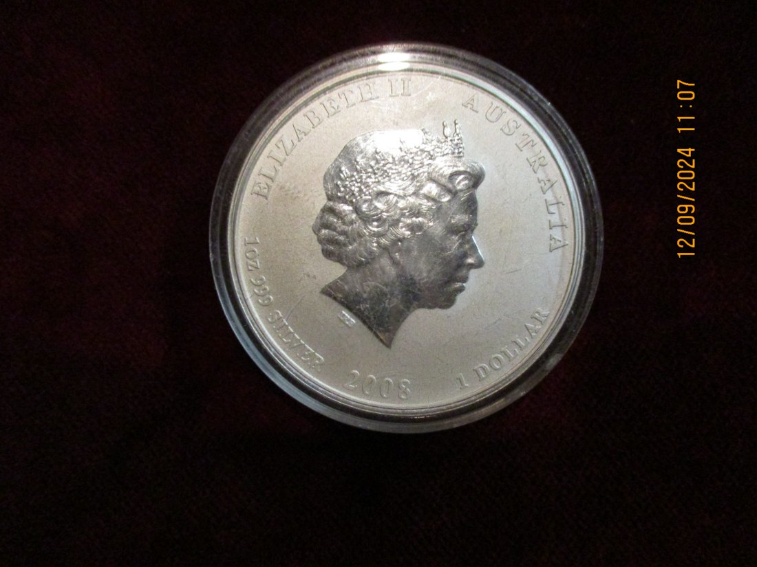  1 Dollar Australien 2008 Lunar II Maus Silbermünze 1 Oz 999er Silber   