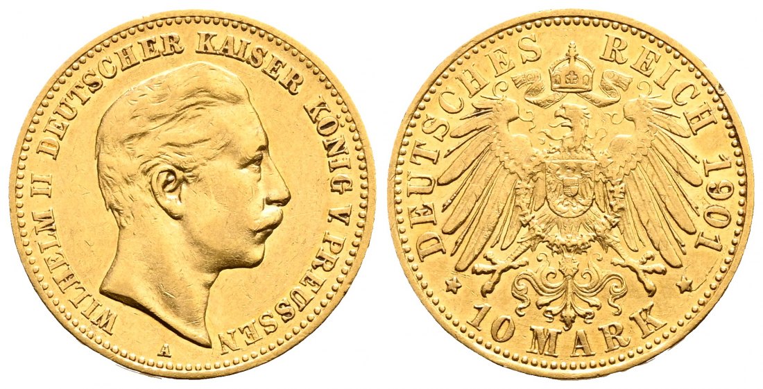 PEUS 2101 Preußen - Kaiserreich 3,58 g Feingold. Wilhelm II. (1888 - 1918) 10 Mark GOLD 1901 A Sehr schön