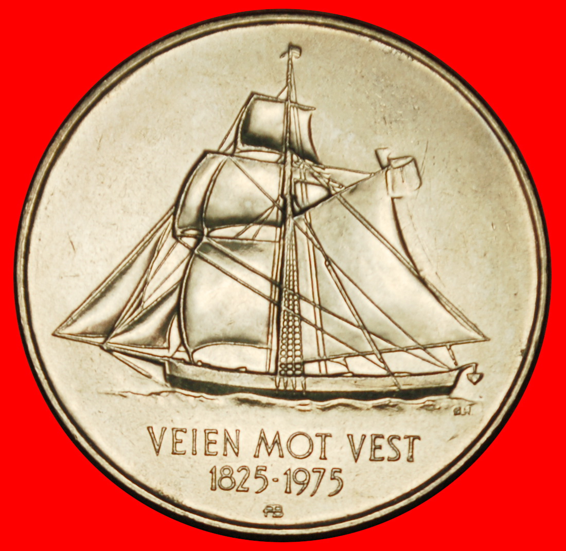  Ⰶ SHIP: NORWAY ★ 5 CROWNS 1825-1975 UNC MINT LUSTRE! OLAV V (1957-1991) LOW START ★ NO RESERVE!   