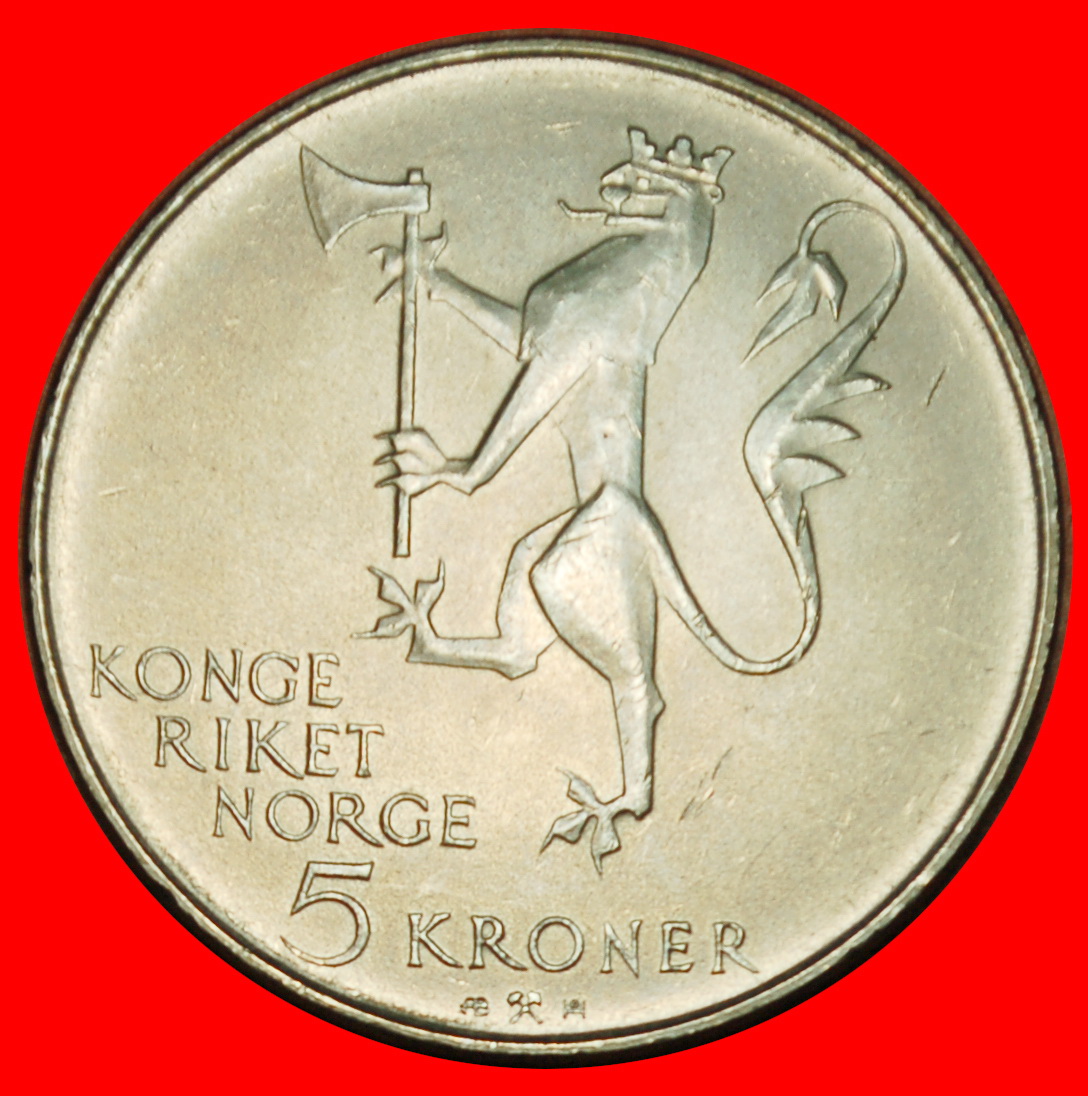  Ⰶ SWORD: NORWAY ★ 5 CROWNS 1628-1978 UNC MINT LUSTRE! OLAV V (1957-1991)  LOW START ★ NO RESERVE!   