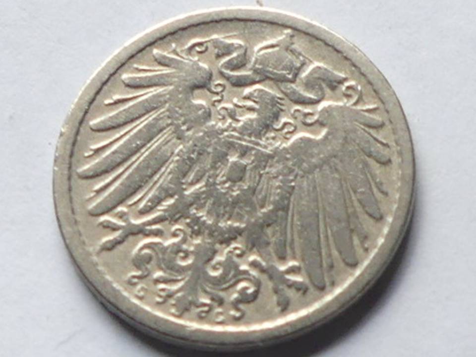  Deutschland Kaiserreich 5 Pfennig 1890 G, seltener Jahrgang   