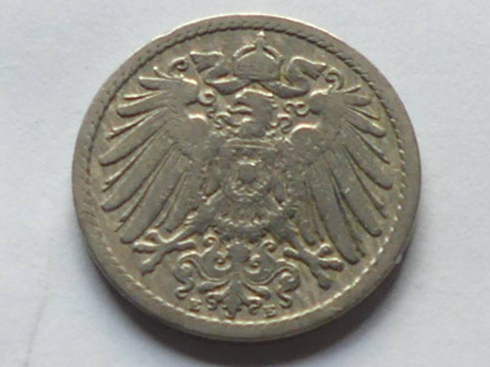  Deutschland Kaiserreich 5 Pfennig 1892 E, seltener Jahrgang   