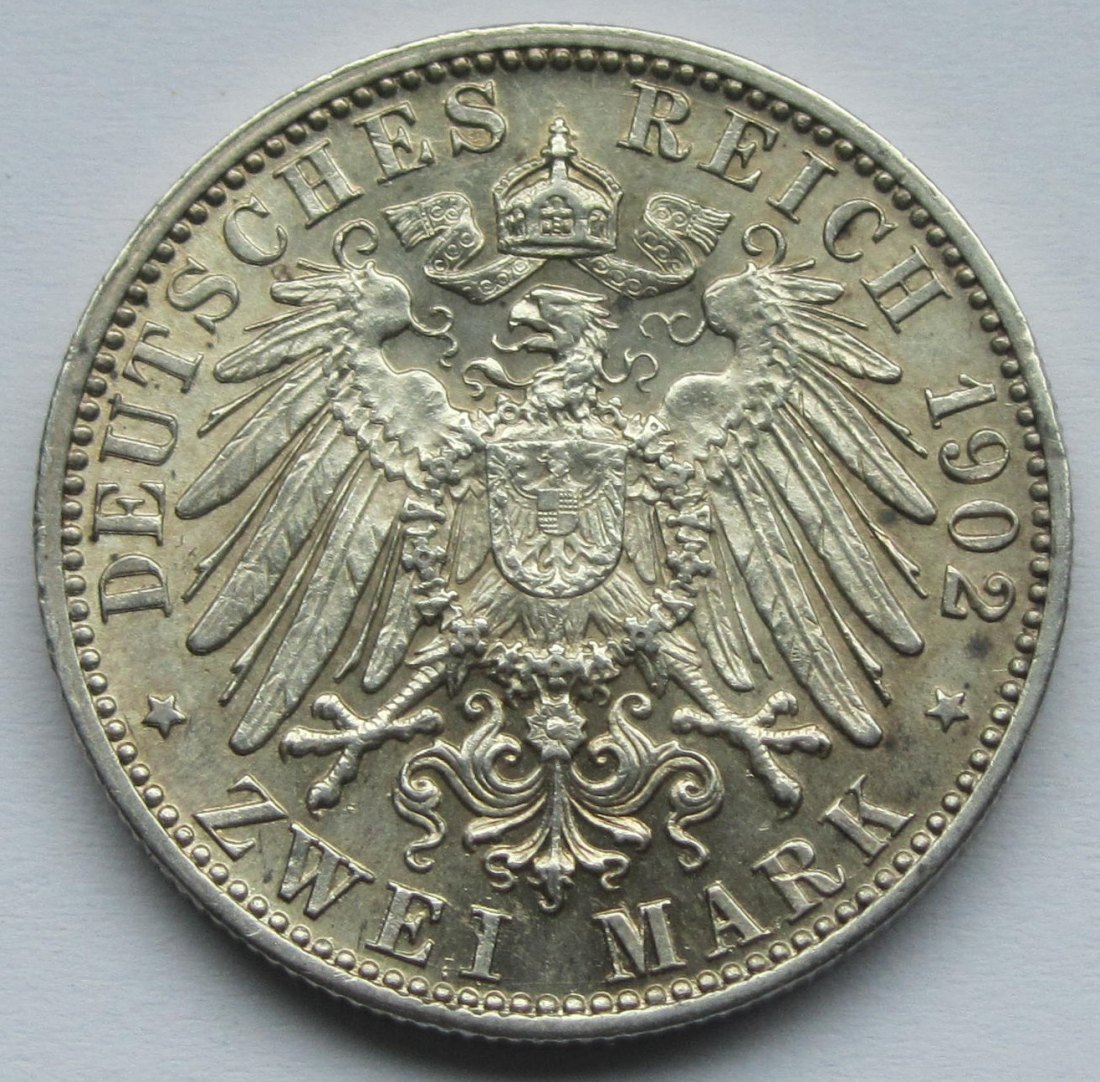  Kaiserreich: Baden, 2 Mark Thronjubiläum (Jaeger 30), 1902   