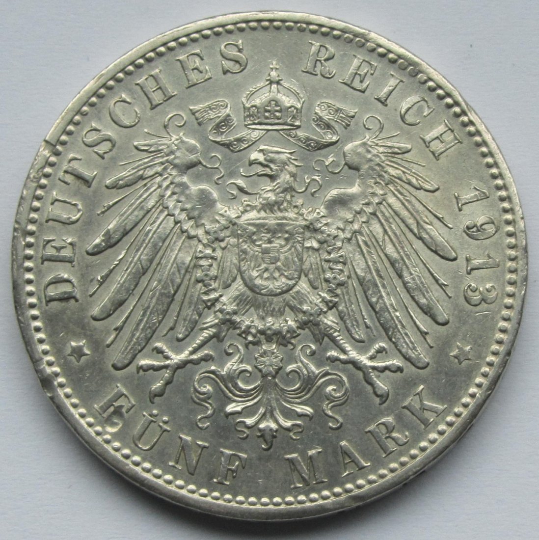  Kaiserreich: Bayern, 5 Mark Otto (Jaeger 46), 1913   