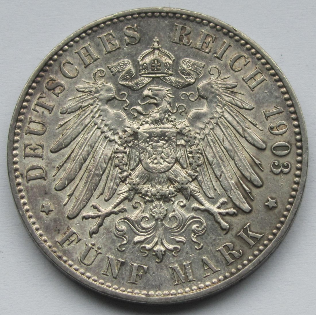  Kaiserreich: Sachsen, 5 Mark Georg (Jaeger 130), 1903   