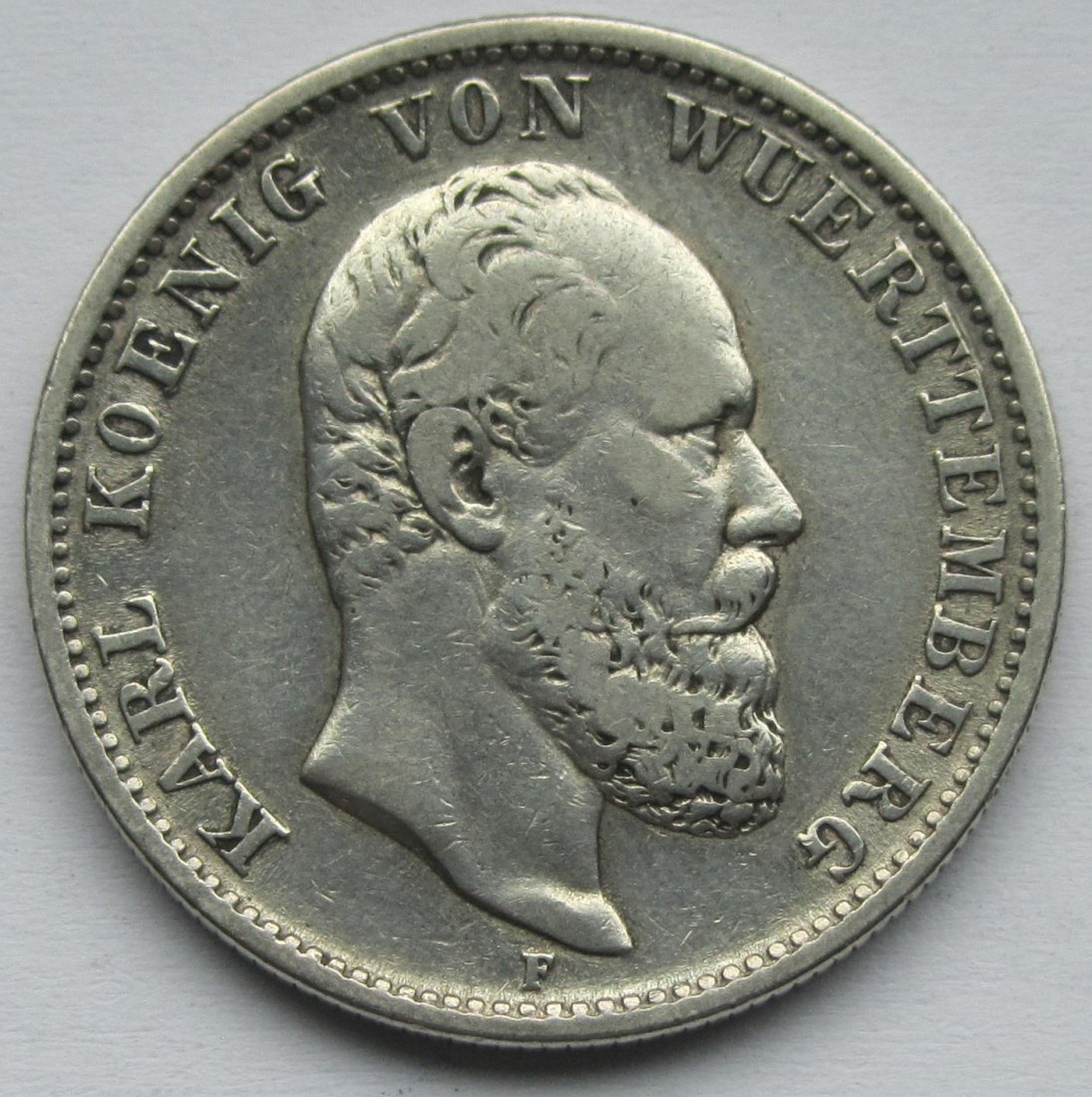  Kaiserreich: Württemberg, 2 Mark Karl (Jaeger 172), 1888   