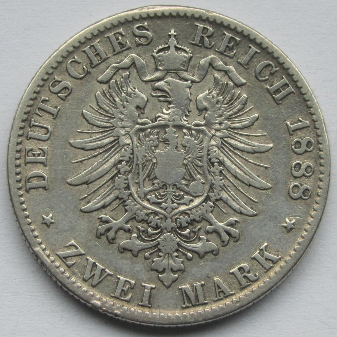  Kaiserreich: Württemberg, 2 Mark Karl (Jaeger 172), 1888   