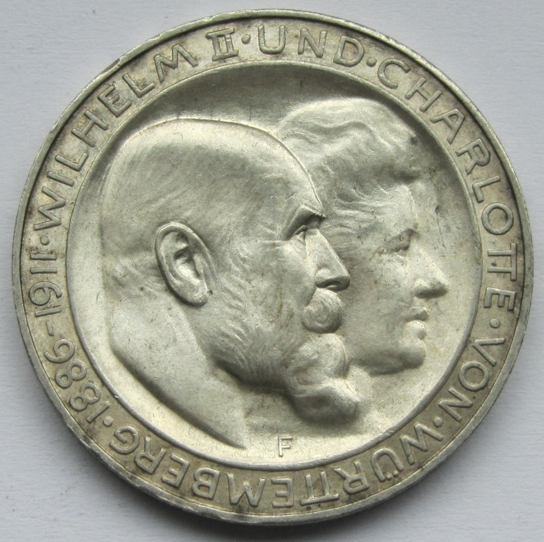  Kaiserreich: Württemberg, 3 Mark Silberne Hochzeit (Jaeger 177), 1911   