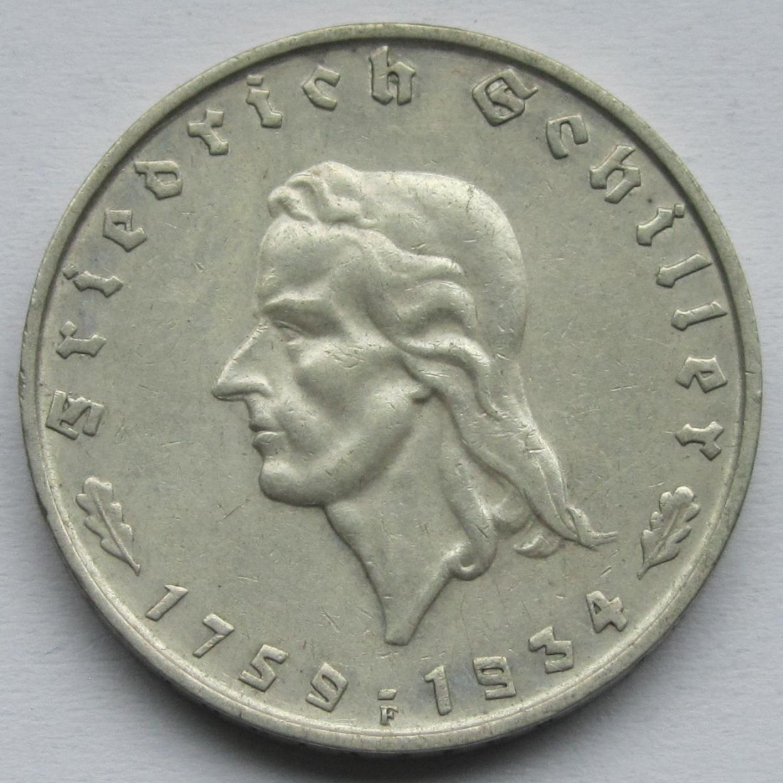  Deutsches Reich: 2 Mark Schiller (Jaeger 358), 1934   