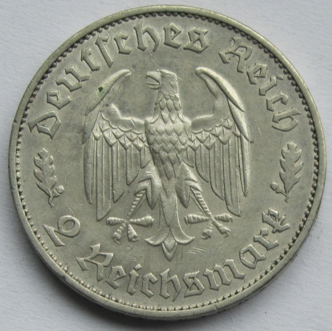  Deutsches Reich: 2 Mark Schiller (Jaeger 358), 1934   