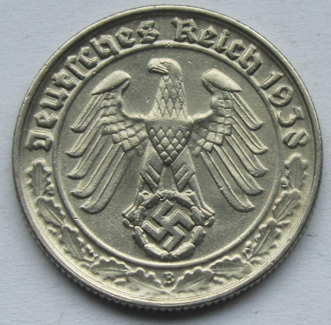  Deutsches Reich: 50 Pfennig 1938 B   