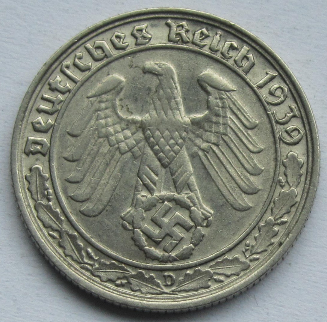  Deutsches Reich: 50 Pfennig 1939 D   