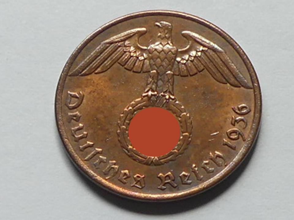  Deutschland Weimarer Republik 1 Pfennig 1936 A, seltener Jahrgang.   