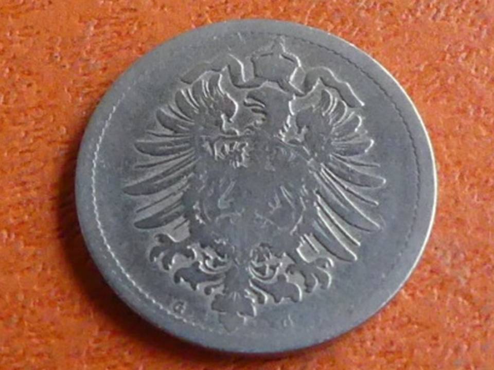  Deutschland Kaiserreich 10 Pfennig 1873 G, seltener Jahrgang.   