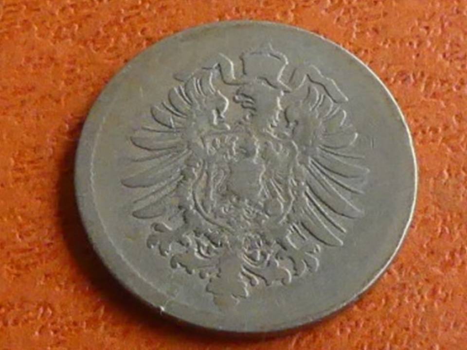  Deutschland Kaiserreich 10 Pfennig 1875 E, seltener Jahrgang.   