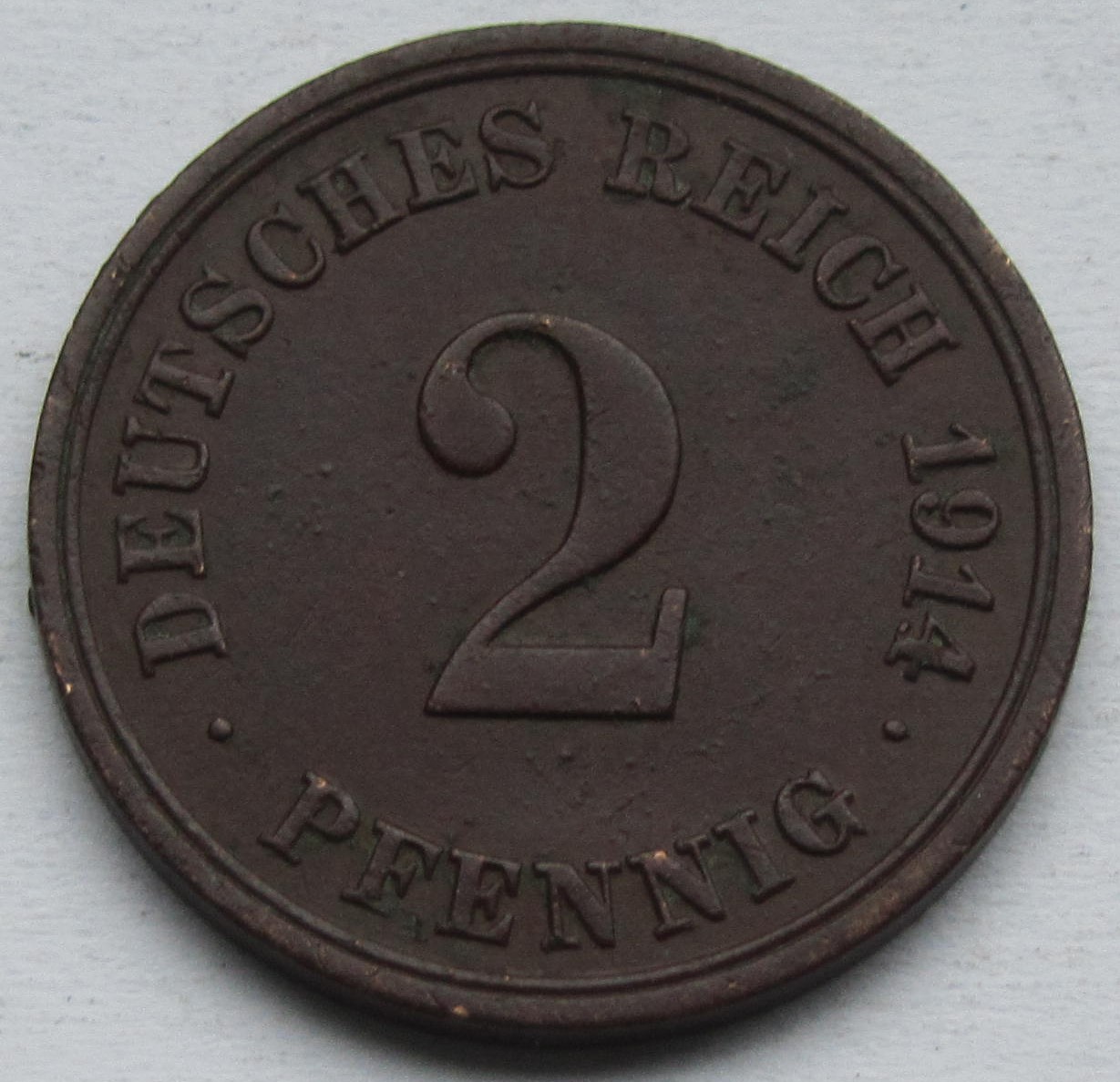  Kaiserreich: 2 Pfennig 1914 F   