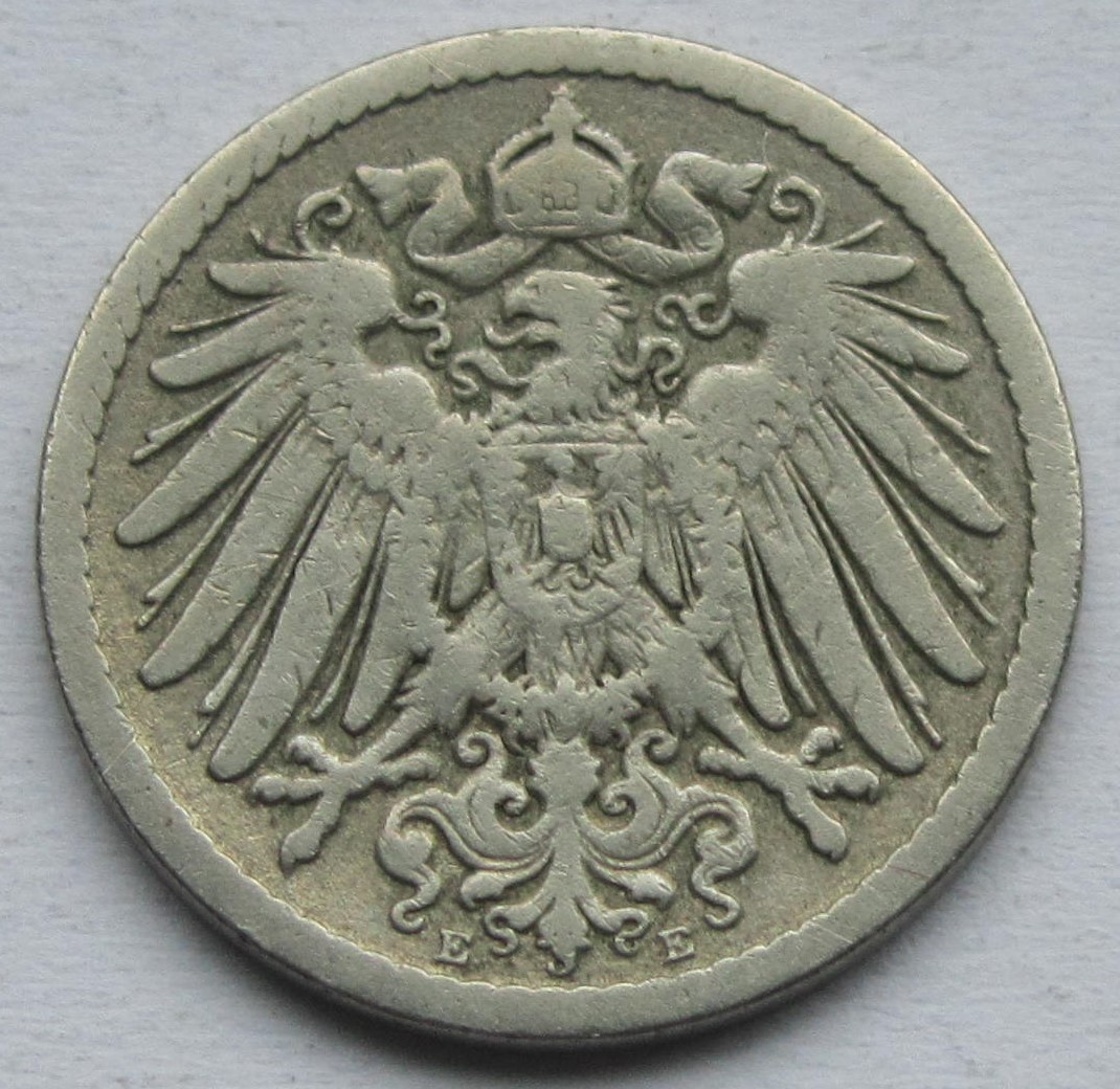  Kaiserreich: 5 Pfennig 1891 E   