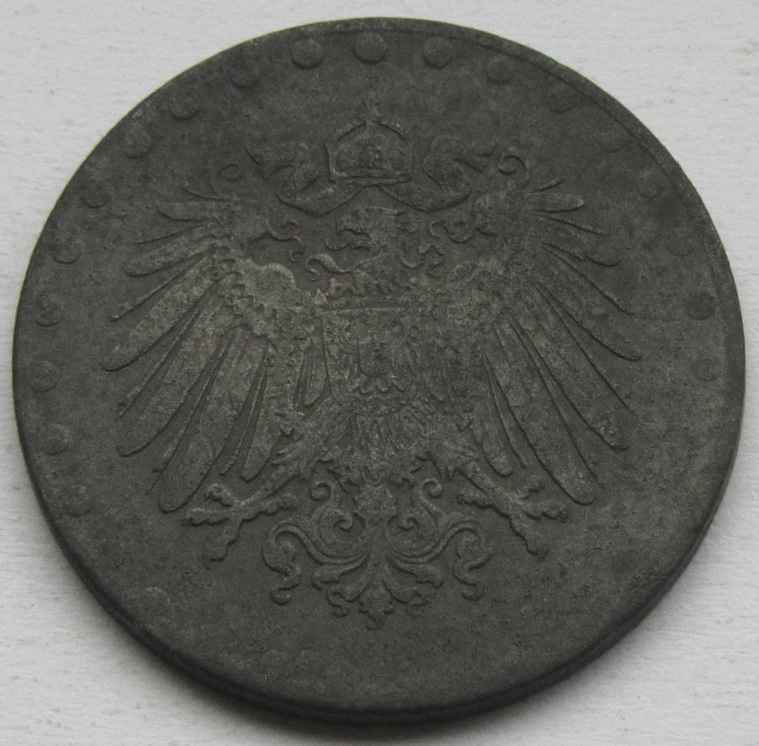  Kaiserreich: 10 Pfennig 1917, Zink statt Eisen (Jaeger 298Z)   