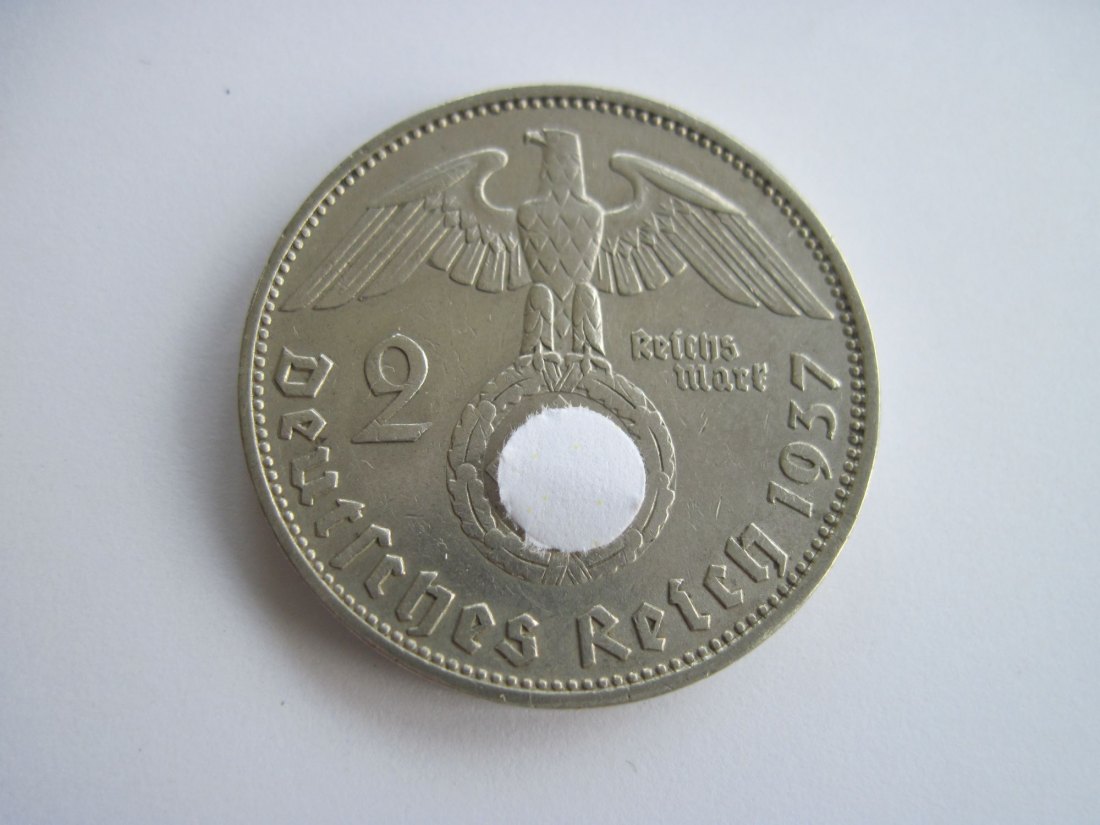  2 Reichsmark 1937 A = Berlin DEUTSCHES REICH  Mark Hindenburg   