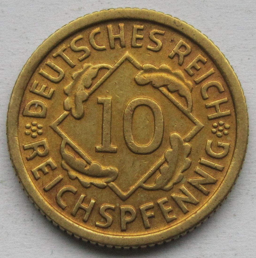  Weimarer Republik: 10 Pfennig 1931 D   