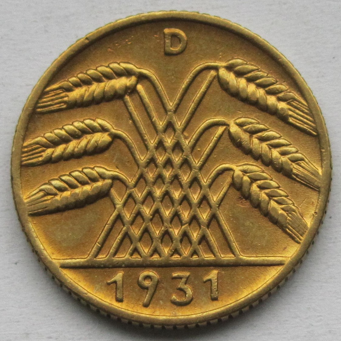  Weimarer Republik: 10 Pfennig 1931 D   