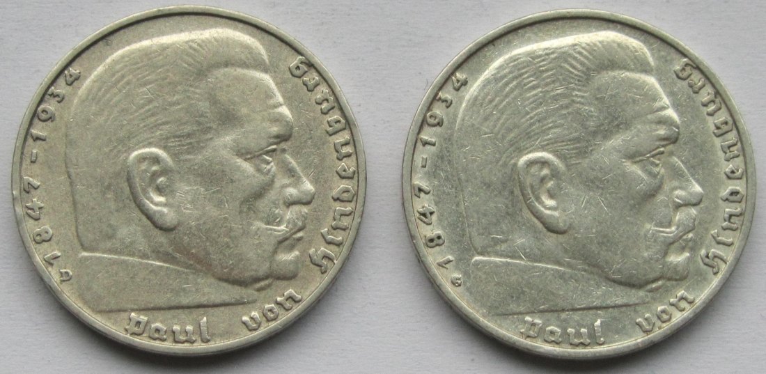  Deutsches Reich: 2 Mark 1936 D + G   