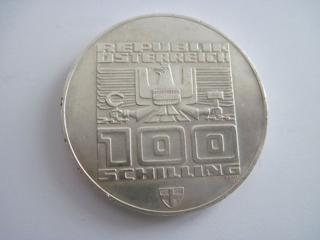  100 Schilling Österreich Silber Gedenkmünze 1976, Olympia Innsbruck   