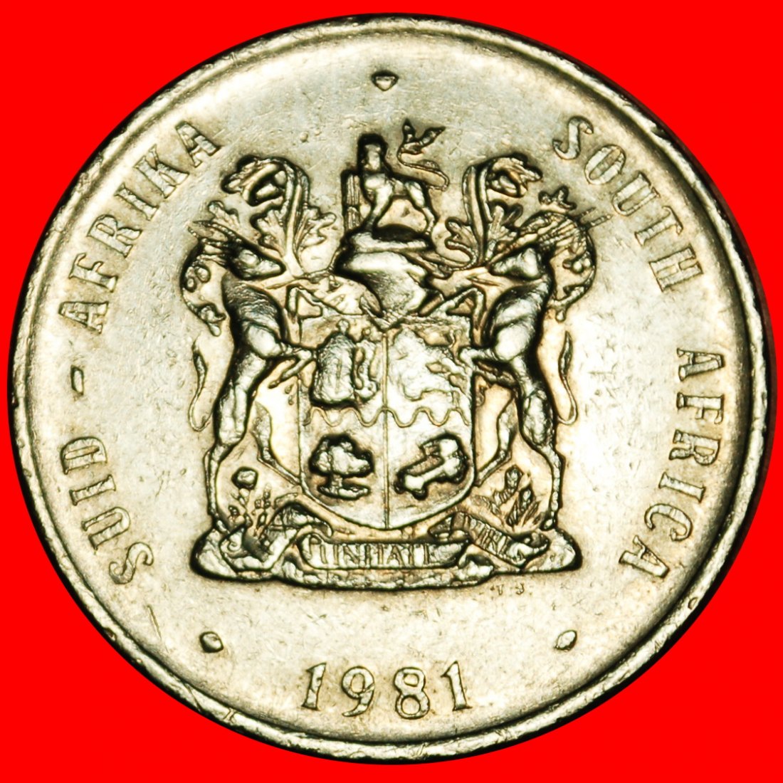  Ⰶ SPRINGBOK (1977-1989): SOUTH AFRICA ★ 1 RAND 1981 DIE A!★LOW START ★ NO RESERVE!   