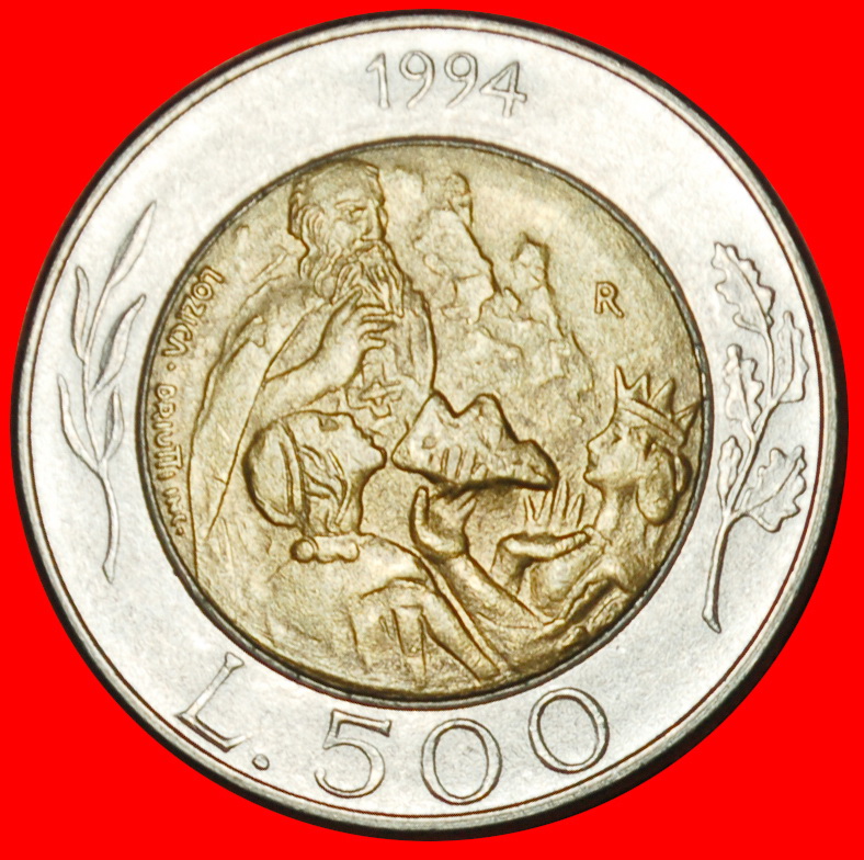  Ⰶ BIMETALLISCH ITALIEN: SAN MARINO ★ 500 LIRE 1994R TÜRME UND KRONE!  OHNE VORBEHALT!   