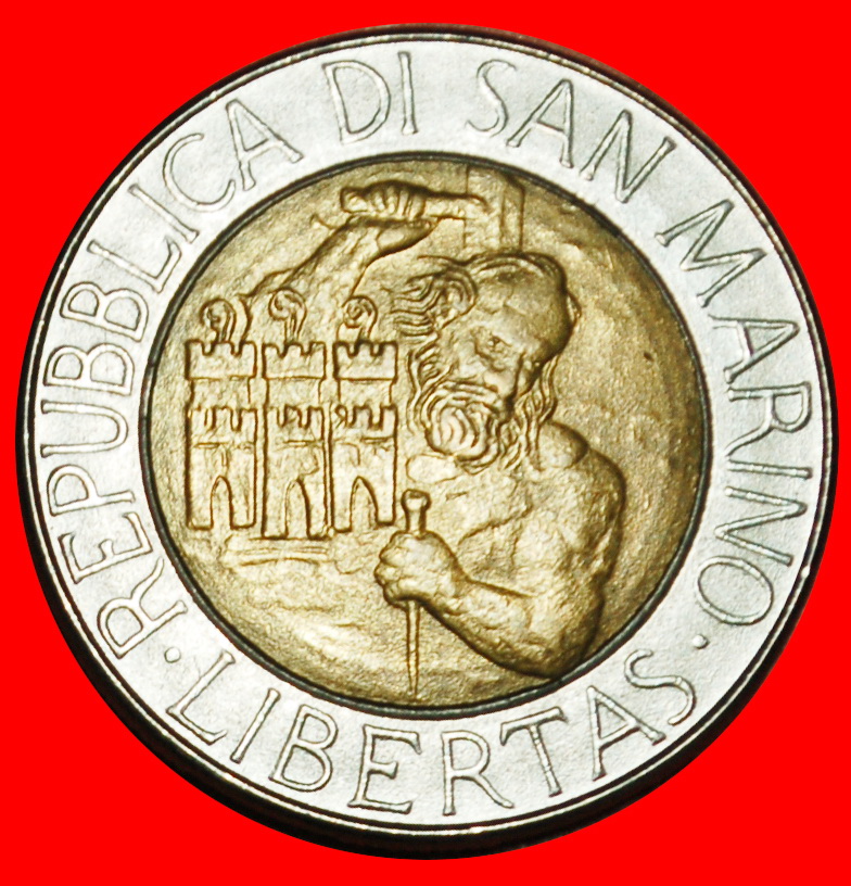  Ⰶ BIMETALLISCH ITALIEN: SAN MARINO ★ 500 LIRE 1994R TÜRME UND KRONE!  OHNE VORBEHALT!   