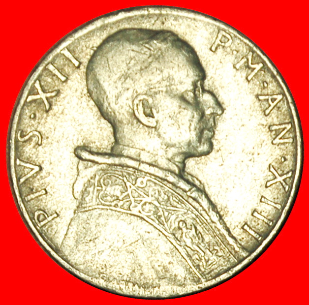  Ⰶ GÖTTIN JUSTITIA (1951-1958): VATIKAN ★ 5 LIRA 1951 Pius XII (1939-1958) OHNE VORBEHALT!   