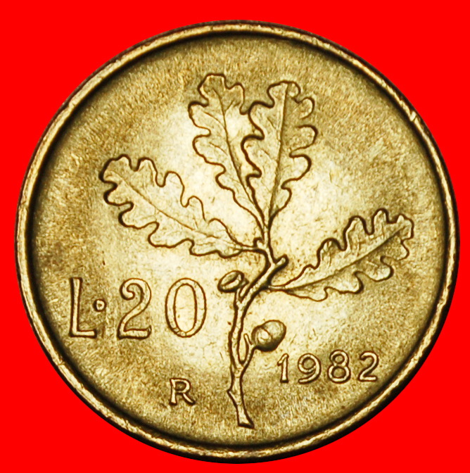  Ⰶ GLATTE KANTE (1968-2001): ITALIEN ★ 20 LIRA 1982R STG STEMPELGLANZ! OHNE VORBEHALT!   