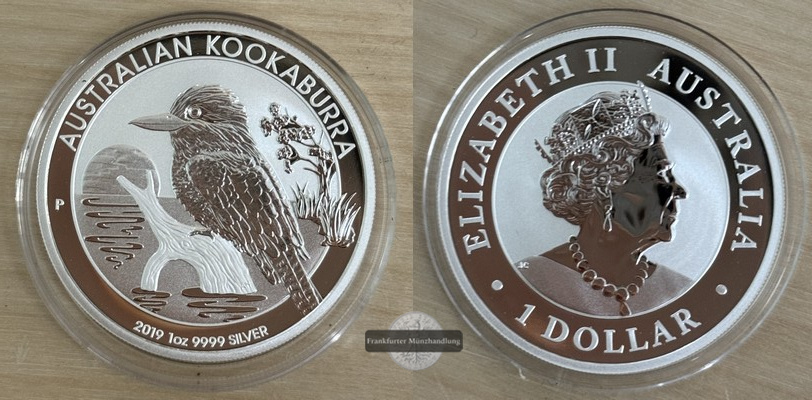  Australien,  1 Dollar 2019  Kookaburra  FM-Frankfurt  Feinsilber: 31,1g   