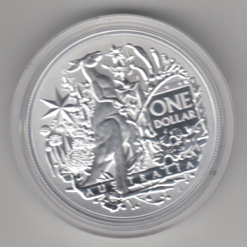  Australien, 1 Dollar 2021, Känguru, Coat of Arms, 1 unze oz Silber   