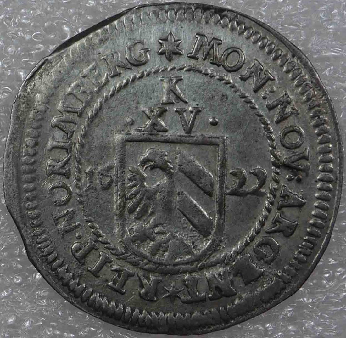  Altdeutschland Nürnberg 15 Kreuzer 1622 Silber Münze   