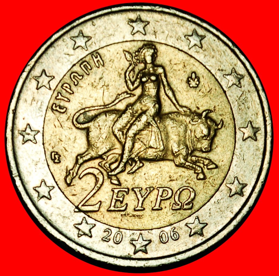  Ⰶ PHALLISCHE TYP (2002-2006): GRIECHENLAND ★ 2 EURO 2006 ENTFÜHRUNG DER EUROPA!  OHNE VORBEHALT!   