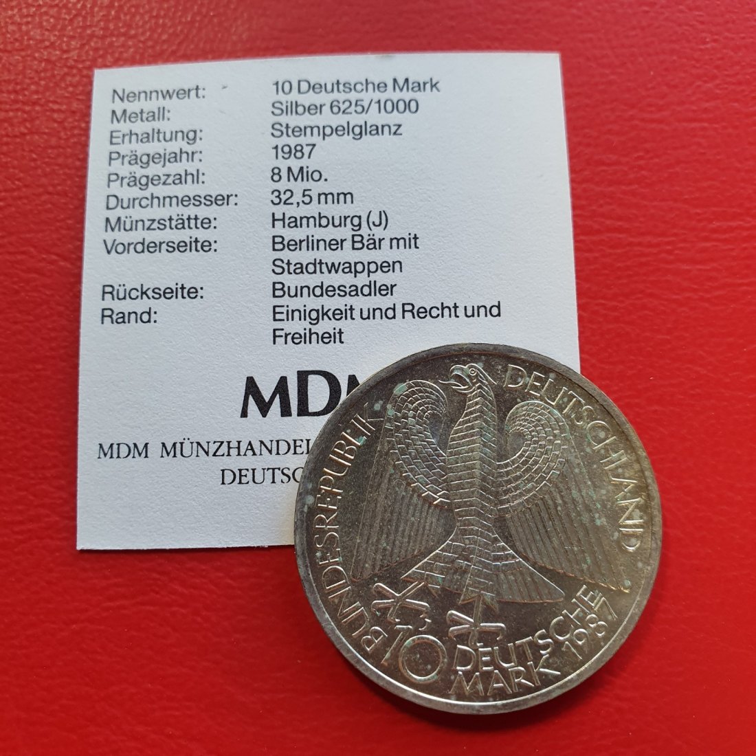  BRD 10 Deutsche Mark J 750 Jahre Berlin Silber Münze   