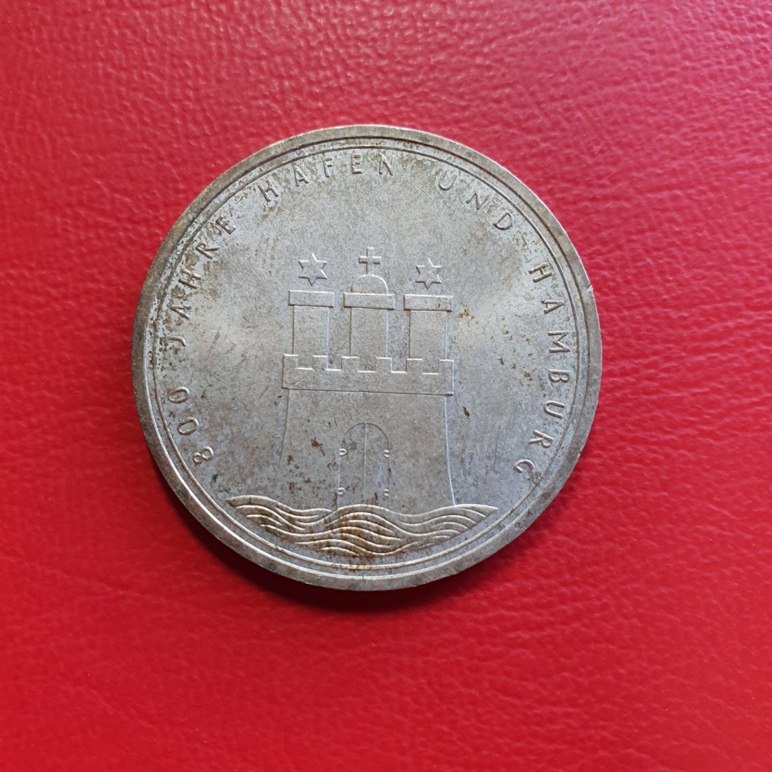  BRD 10 Deutsche Mark 1989 J 800. Jähriges Bestehen Hamburg Silber Münze   