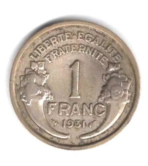  1 Francs Frankreich 1931 (N224)   