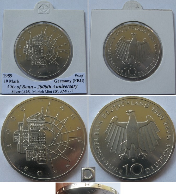  1988, Germany (FRG) -10 Mark (F)- Carl Zeiss-silver coin   