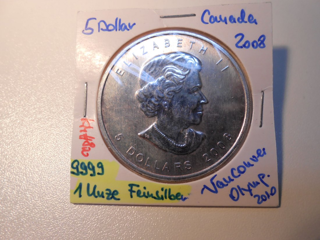  Kanada Silber 5 Dollar 2008   