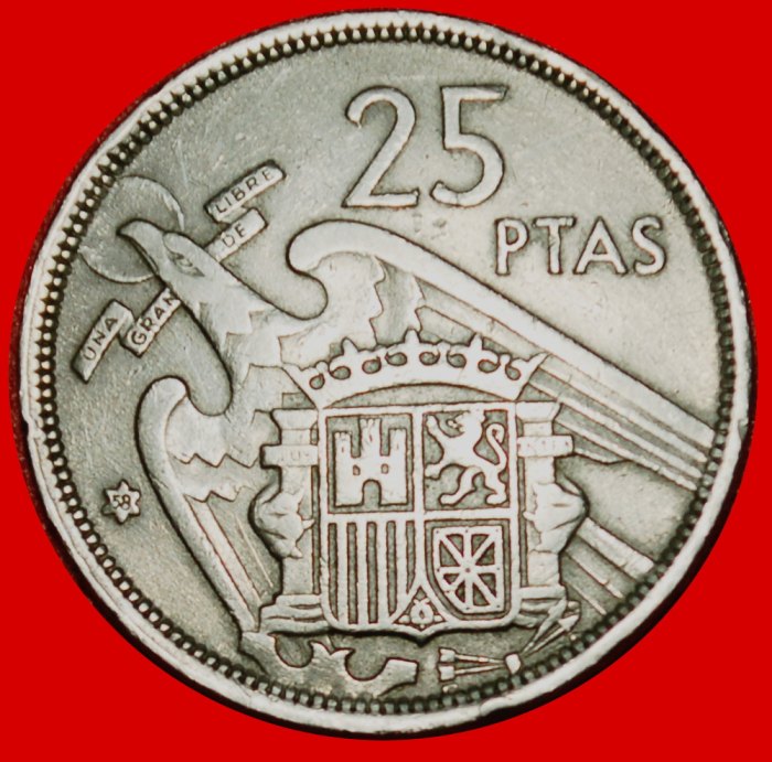  Ⰶ GENERALISSIMUS FRANCO (1936-1975): SPANIEN ★ 25 PESETA 1958 (1957)!★OHNE VORBEHALT!   