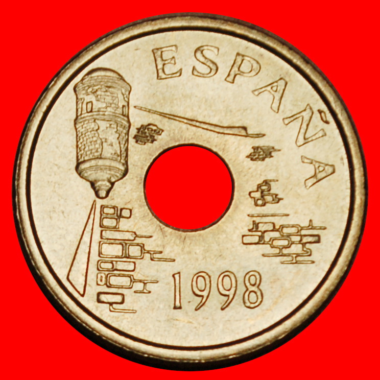  Ⰶ WALLS: SPAIN ★ 25 PESETAS 1998! JUAN CARLOS I (1975-2014) UNC MINT LUSTRE!★LOW START ★ NO RESERVE!   