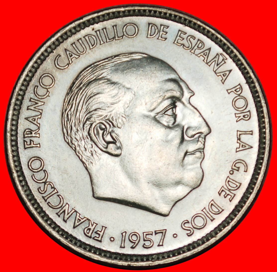  Ⰶ GENERALISSIMUS FRANCO (1936-1975): SPANIEN★ 50 PESETA 1971 (1957) STG STEMPELGLANZ★OHNE VORBEHALT!   