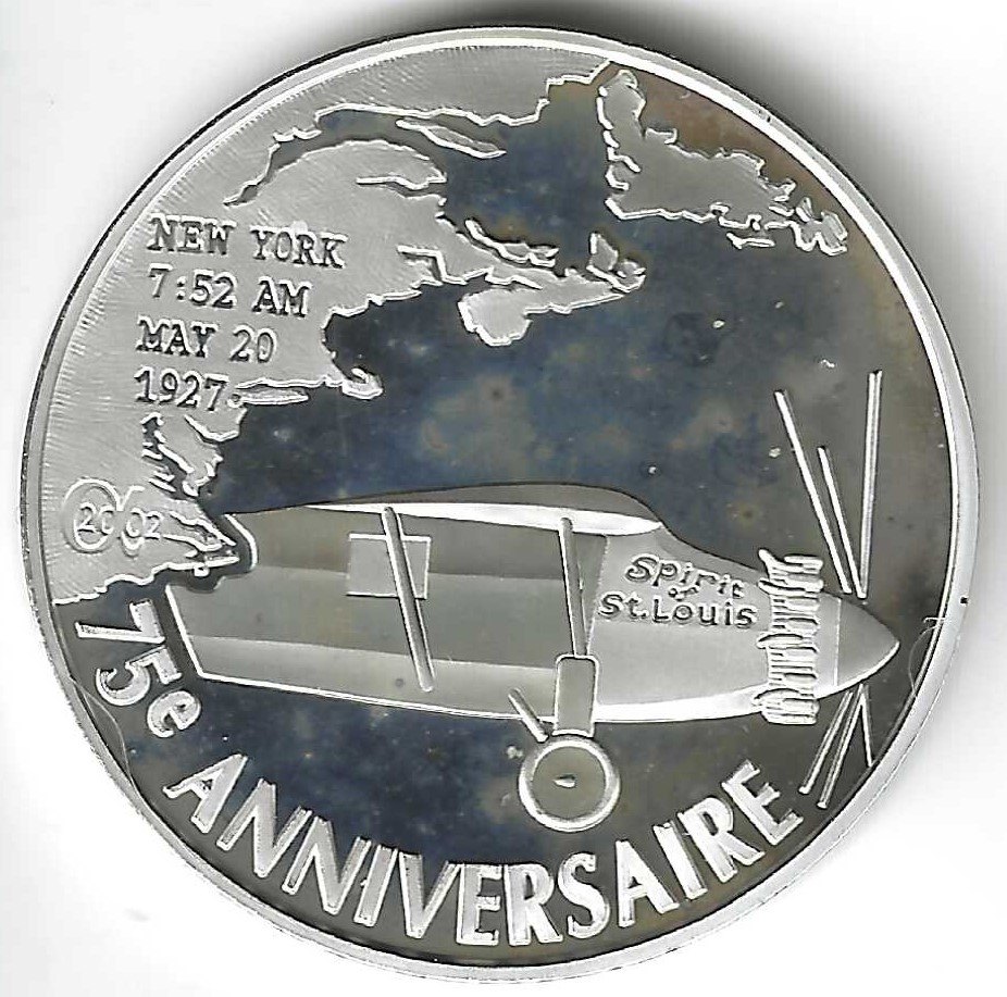  Frankreich (1½) 1,5 Euro, 2002, 75. Jahrestag - Erster Transatlantikflug   