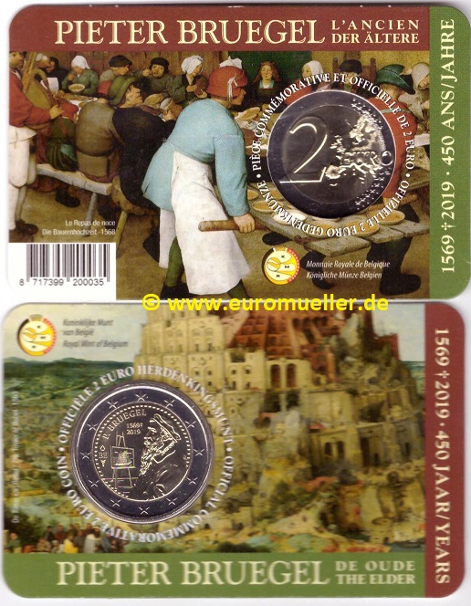 Belgien 2 Euro Sondermünze 2019...P. Bruegel...bu. in nied. CC   